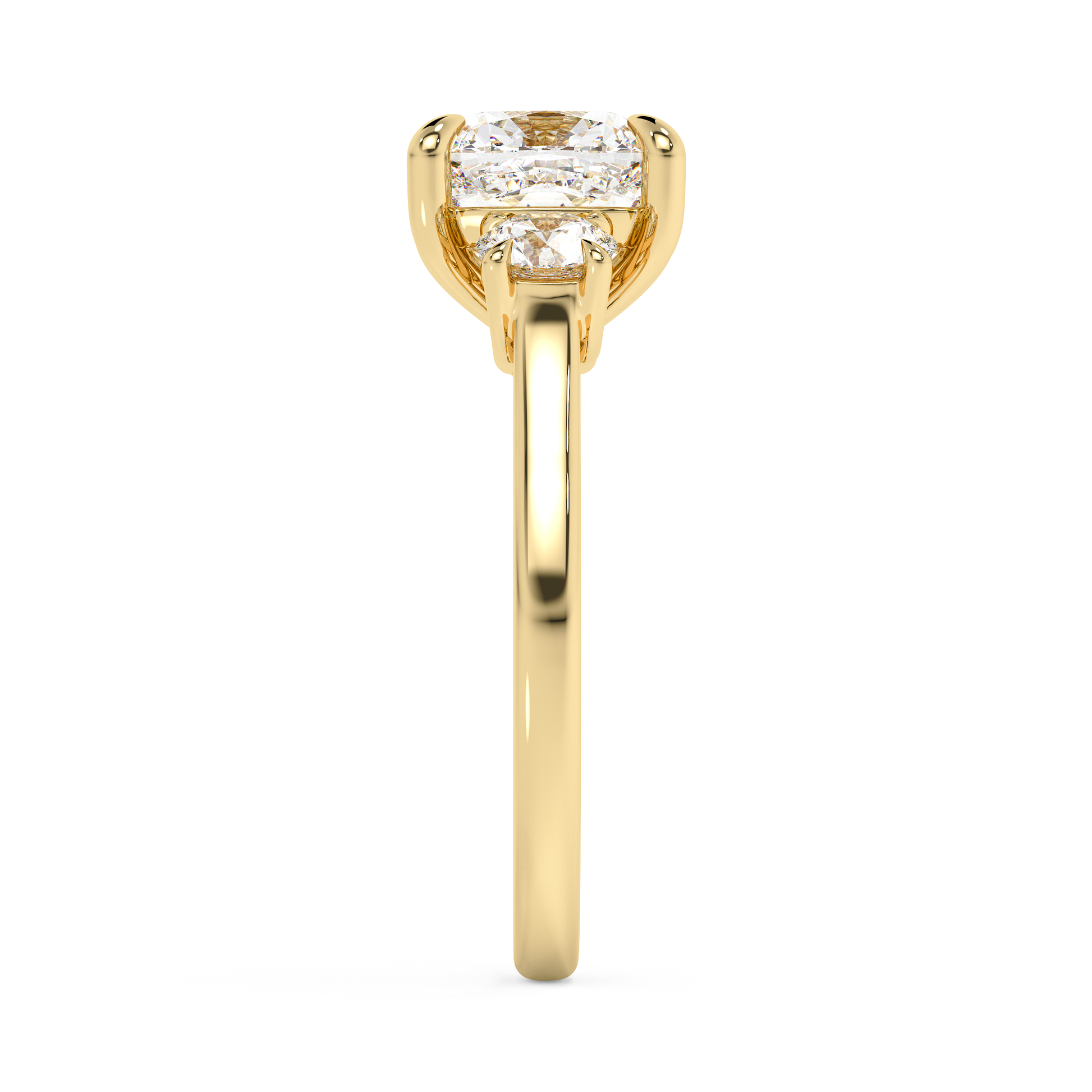 Emerald Solitaire Lab Grown Diamond Engagement Ring