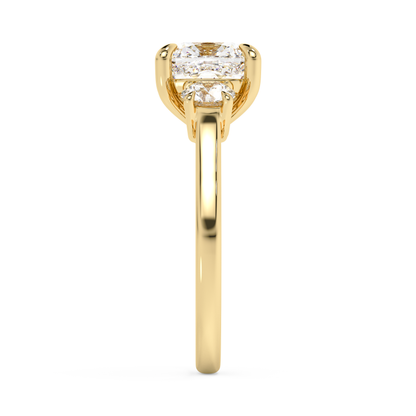 Emerald Solitaire Lab Grown Diamond Engagement Ring