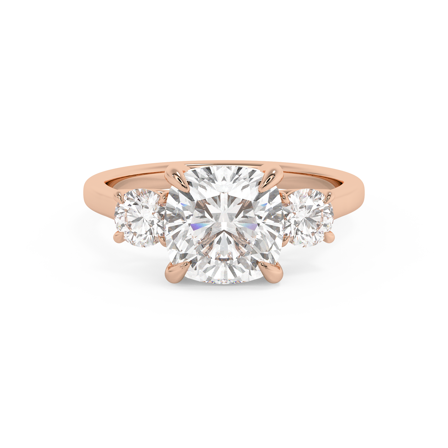 Emerald Solitaire Lab Grown Diamond Engagement Ring