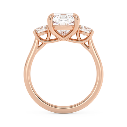 Emerald Solitaire Lab Grown Diamond Engagement Ring
