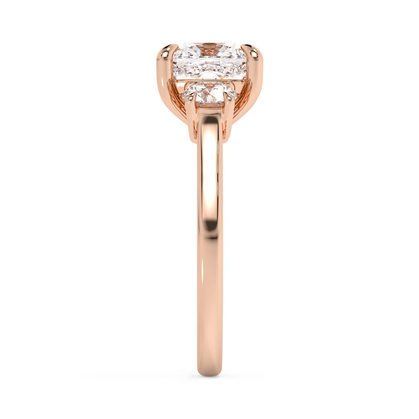 Emerald Solitaire Lab Grown Diamond Engagement Ring