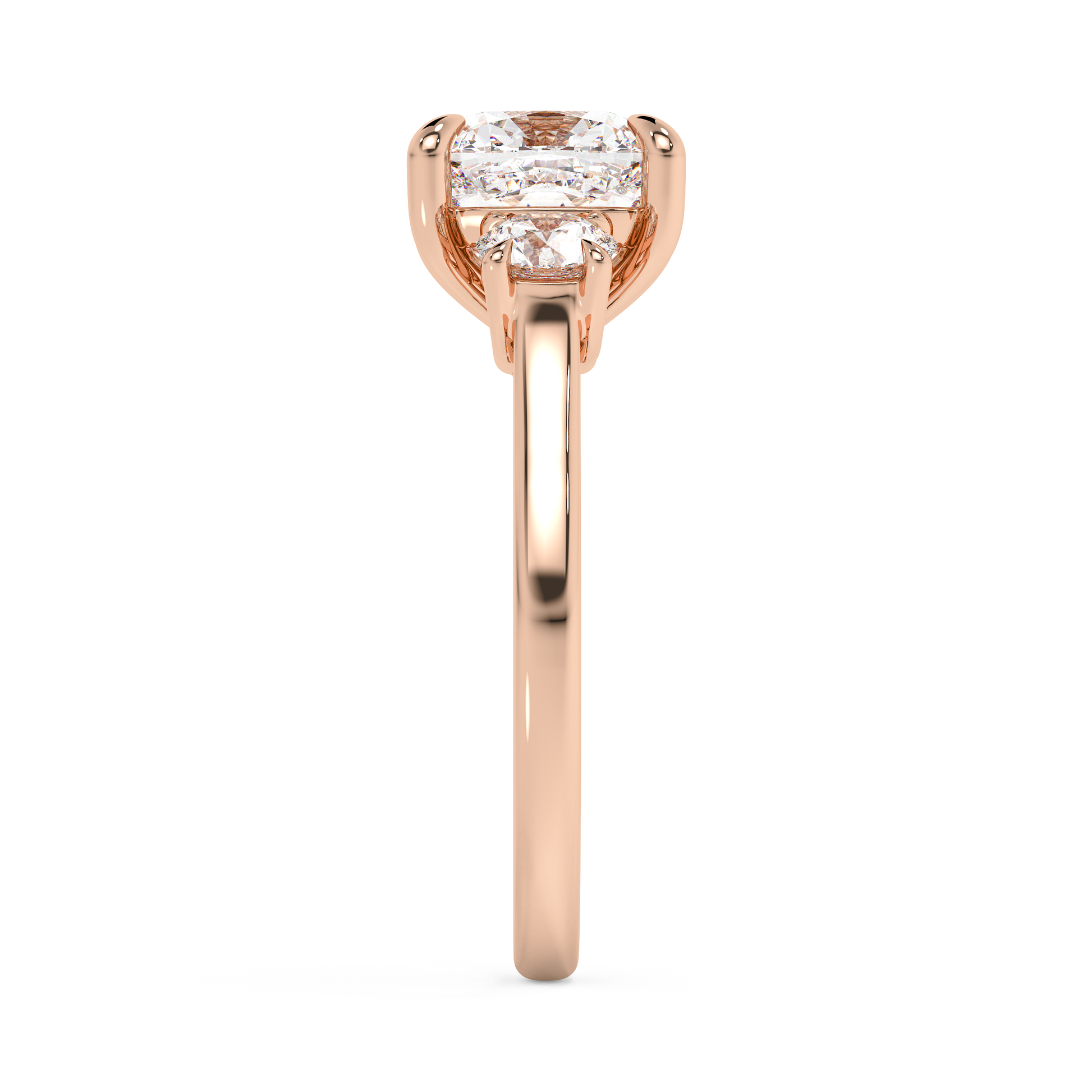 Emerald Solitaire Lab Grown Diamond Engagement Ring