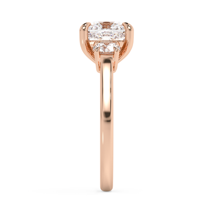 Emerald Solitaire Lab Grown Diamond Engagement Ring