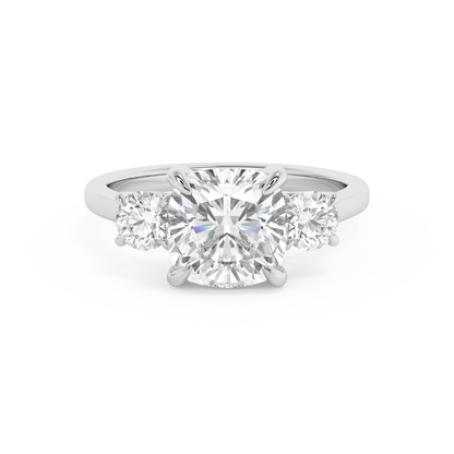 Emerald Solitaire Lab Grown Diamond Engagement Ring