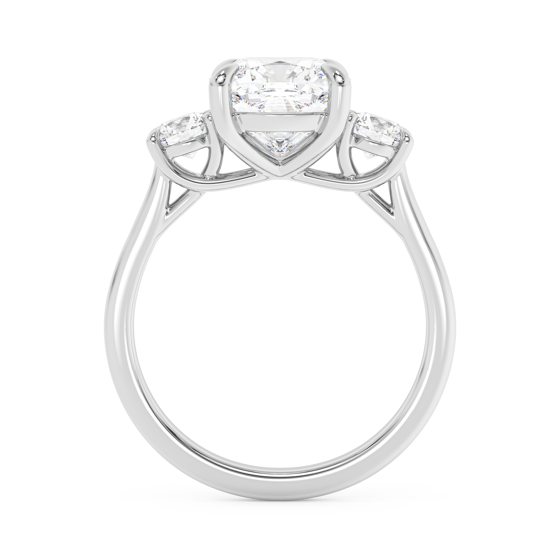 Emerald Solitaire Lab Grown Diamond Engagement Ring