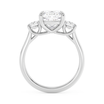 Emerald Solitaire Lab Grown Diamond Engagement Ring