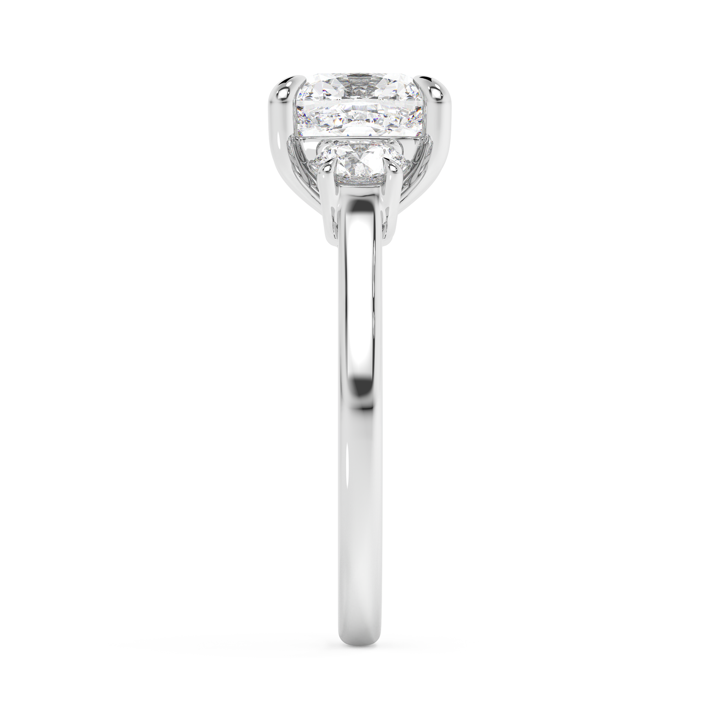 Emerald Solitaire Lab Grown Diamond Engagement Ring
