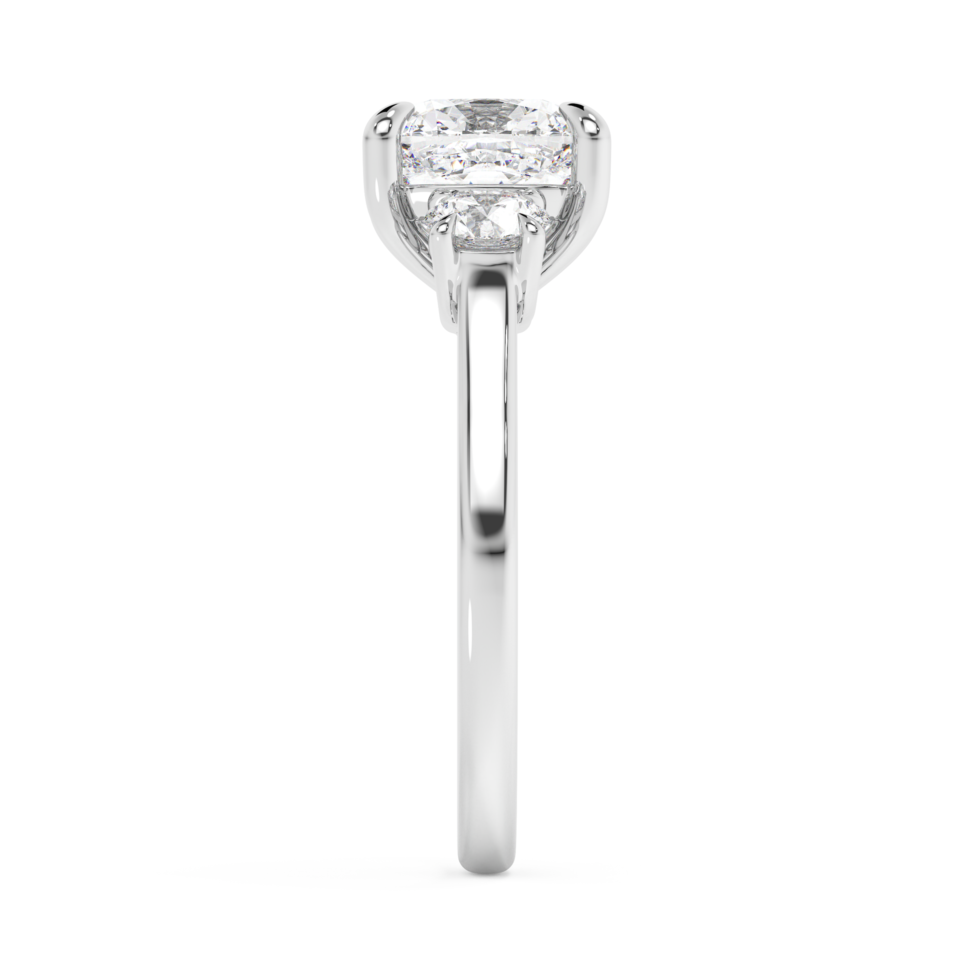 Emerald Solitaire Lab Grown Diamond Engagement Ring