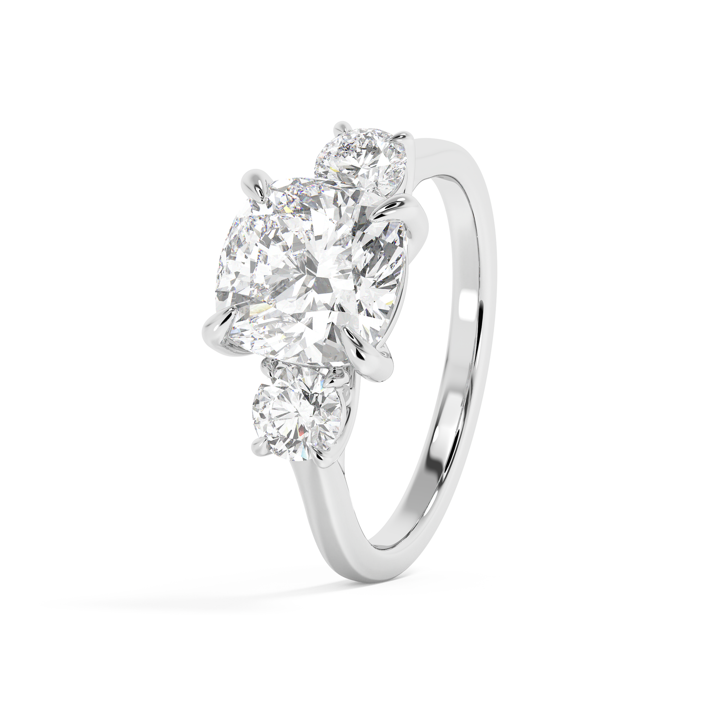 Emerald Solitaire Lab Grown Diamond Engagement Ring