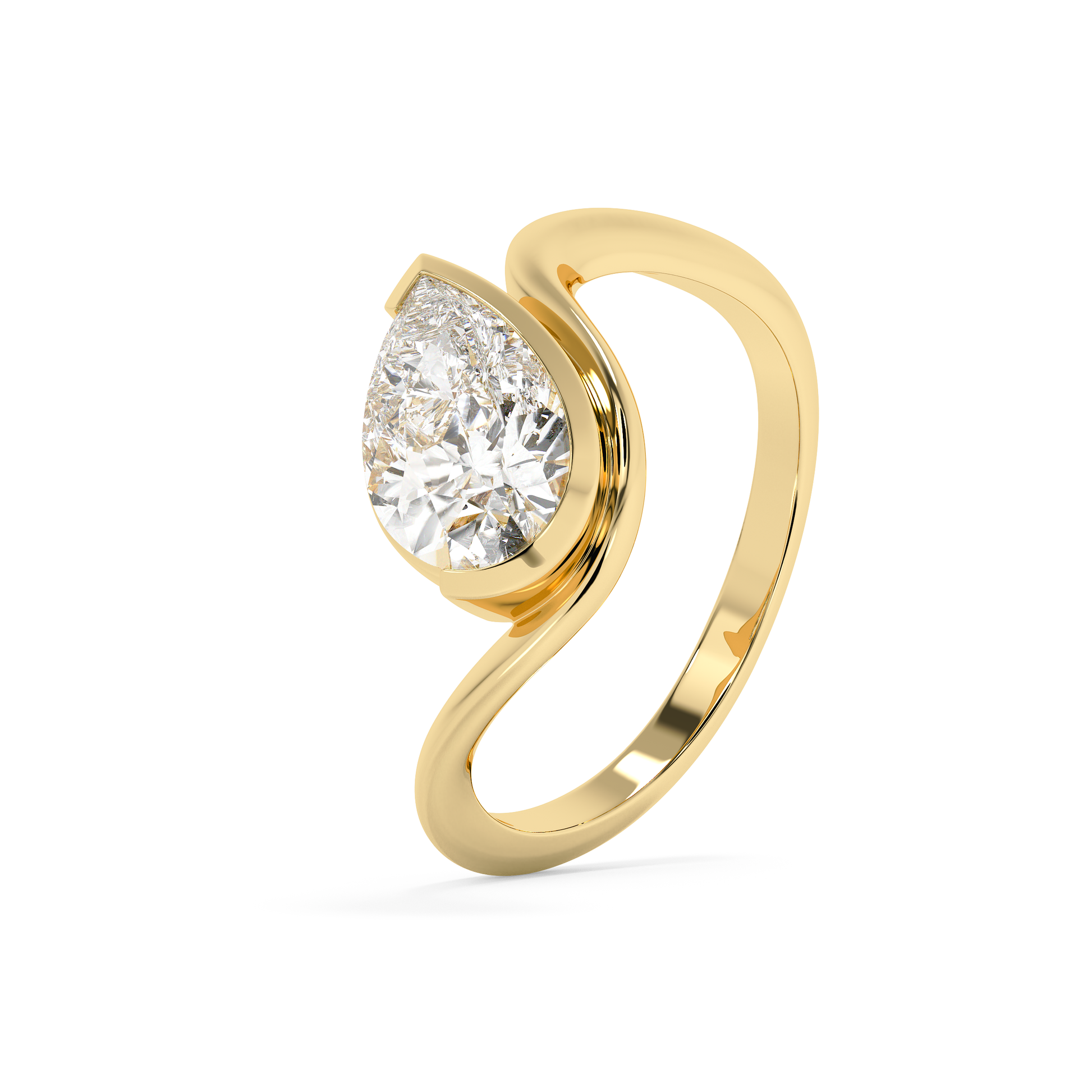 Emerald Solitaire Lab Grown Diamond Engagement Ring
