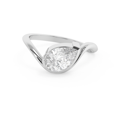 Emerald Solitaire Lab Grown Diamond Engagement Ring
