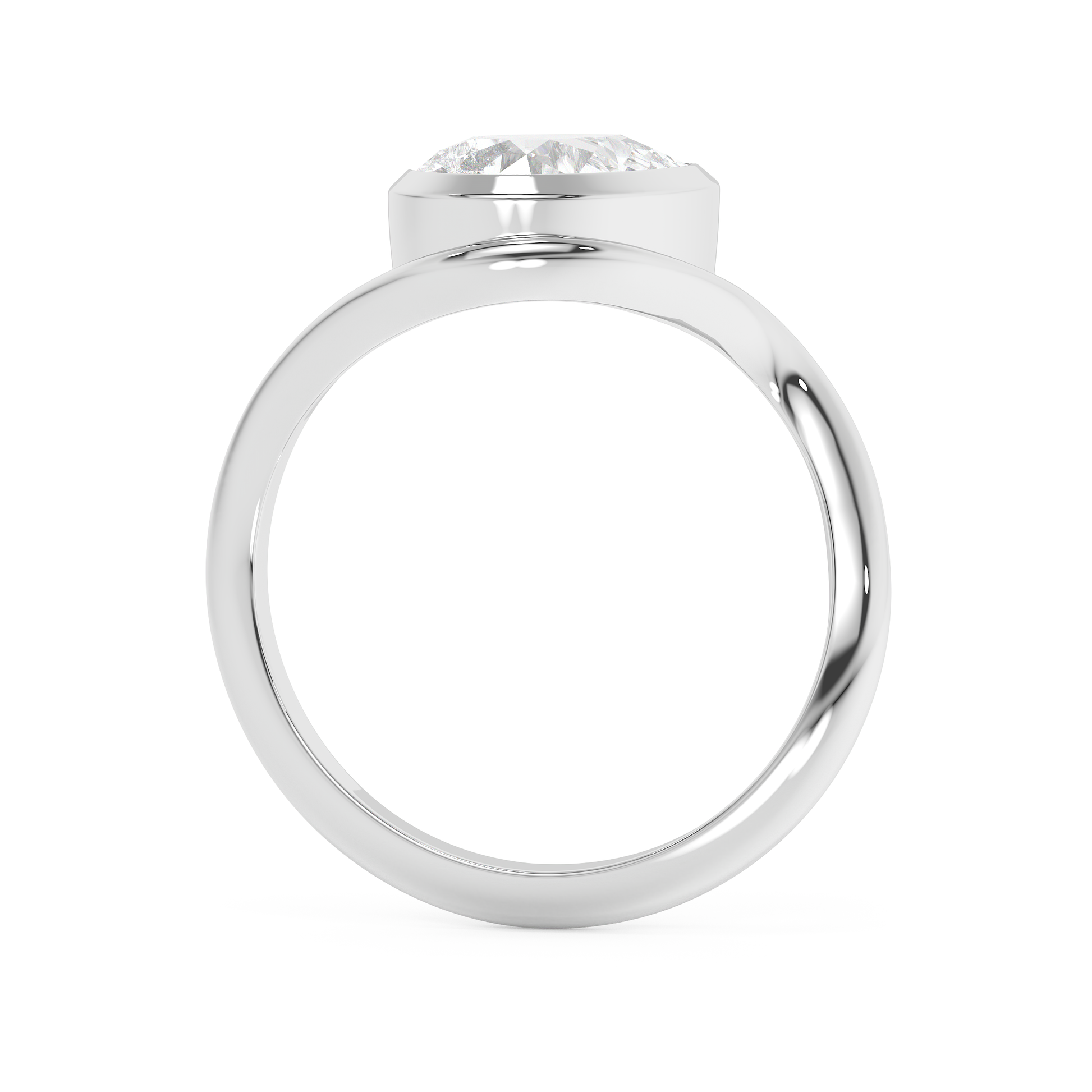 Emerald Solitaire Lab Grown Diamond Engagement Ring