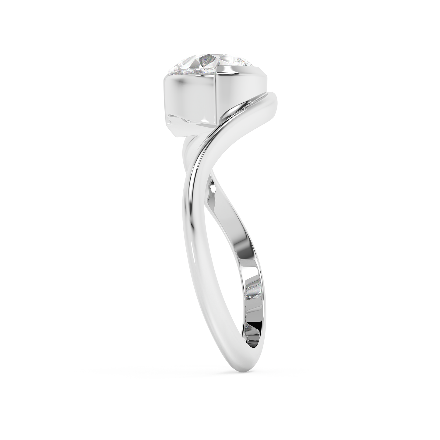 Emerald Solitaire Lab Grown Diamond Engagement Ring