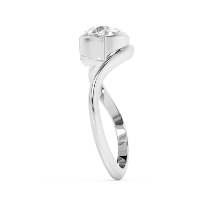 Emerald Solitaire Lab Grown Diamond Engagement Ring