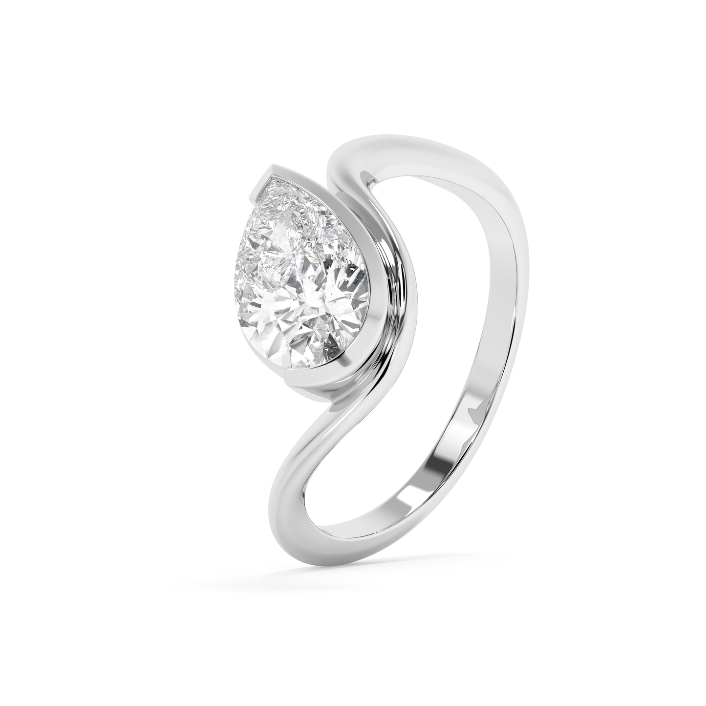 Emerald Solitaire Lab Grown Diamond Engagement Ring