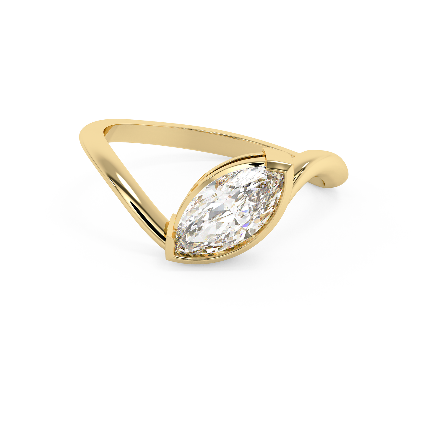 Emerald Solitaire Lab Grown Diamond Engagement Ring