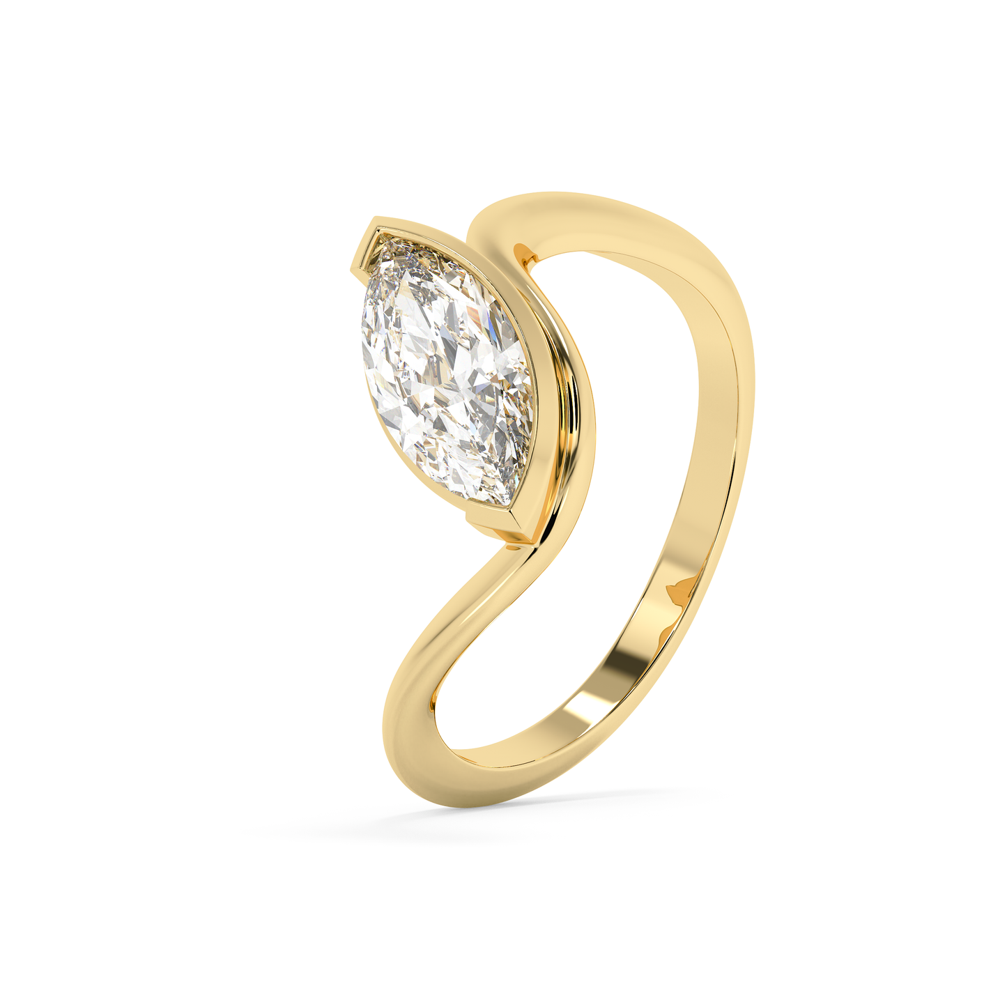 Emerald Solitaire Lab Grown Diamond Engagement Ring