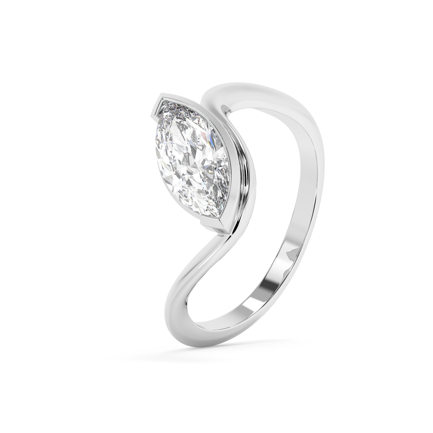Emerald Solitaire Lab Grown Diamond Engagement Ring