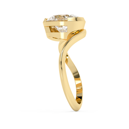 Emerald Solitaire Lab Grown Diamond Engagement Ring