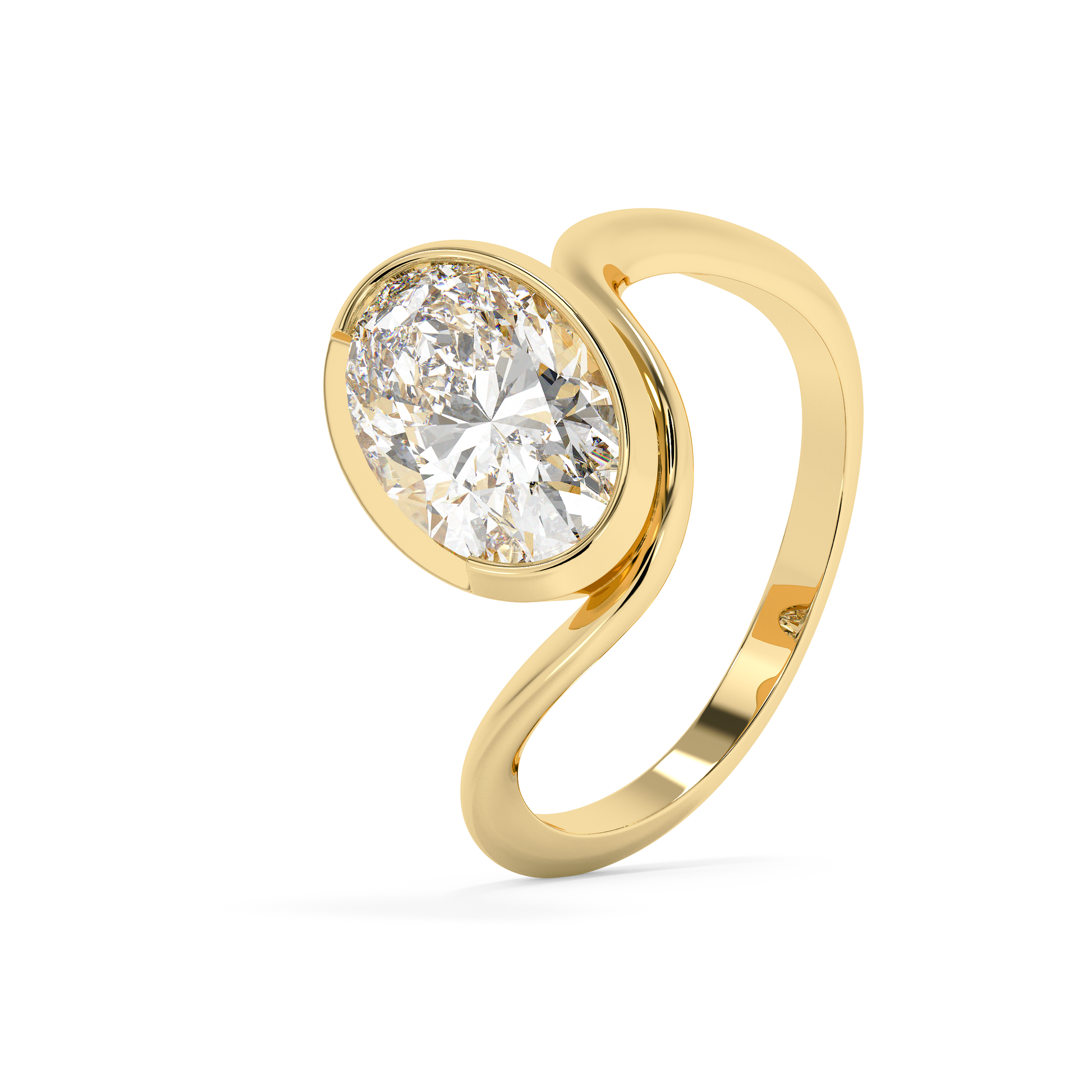 Emerald Solitaire Lab Grown Diamond Engagement Ring