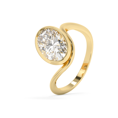 Emerald Solitaire Lab Grown Diamond Engagement Ring