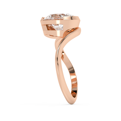 Emerald Solitaire Lab Grown Diamond Engagement Ring