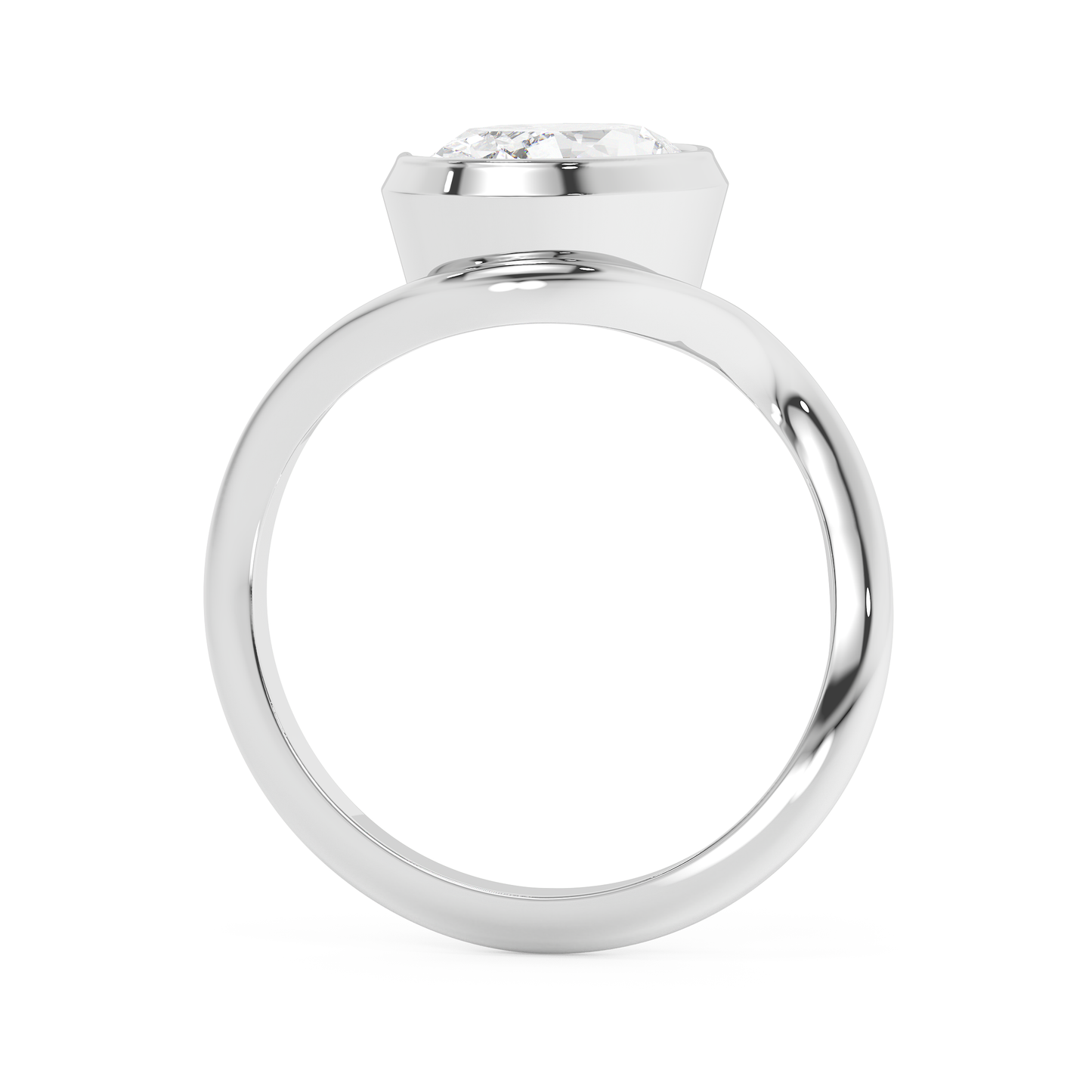 Emerald Solitaire Lab Grown Diamond Engagement Ring