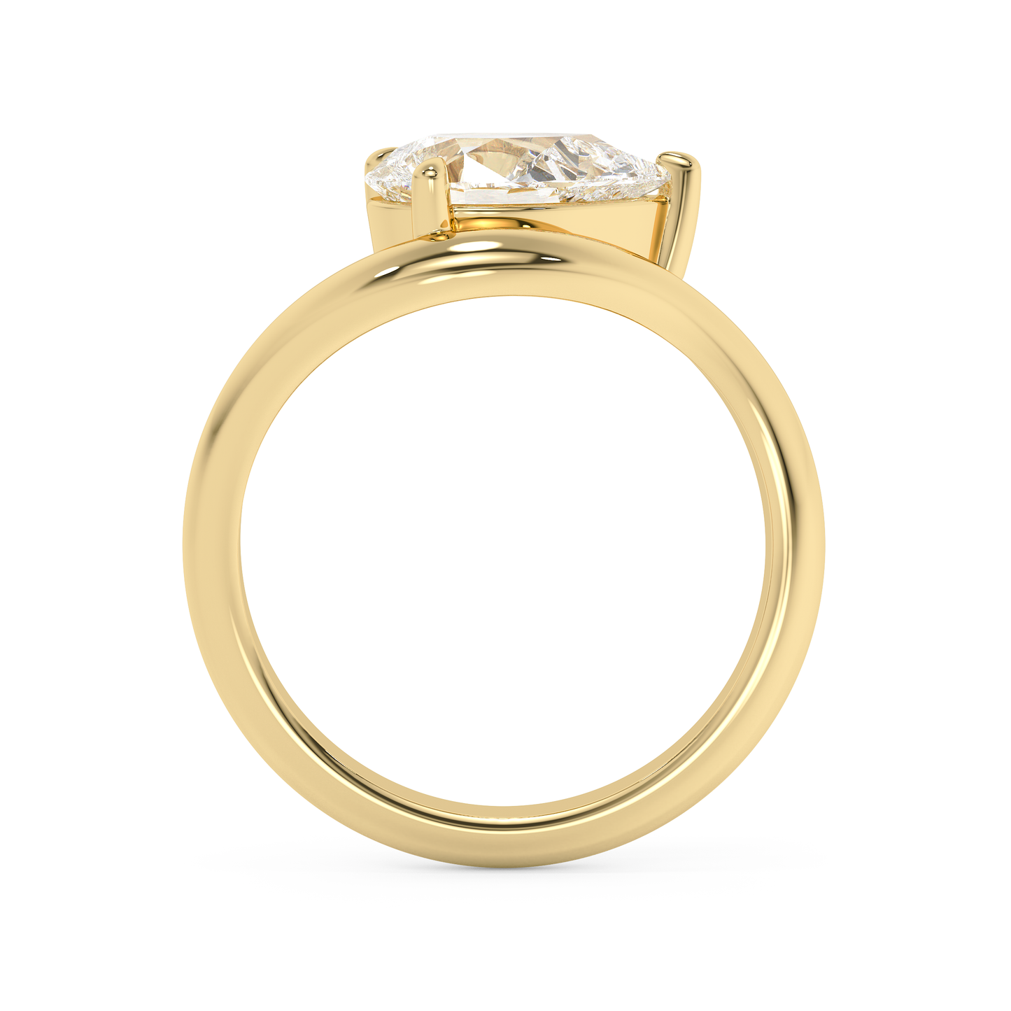Emerald Solitaire Lab Grown Diamond Engagement Ring
