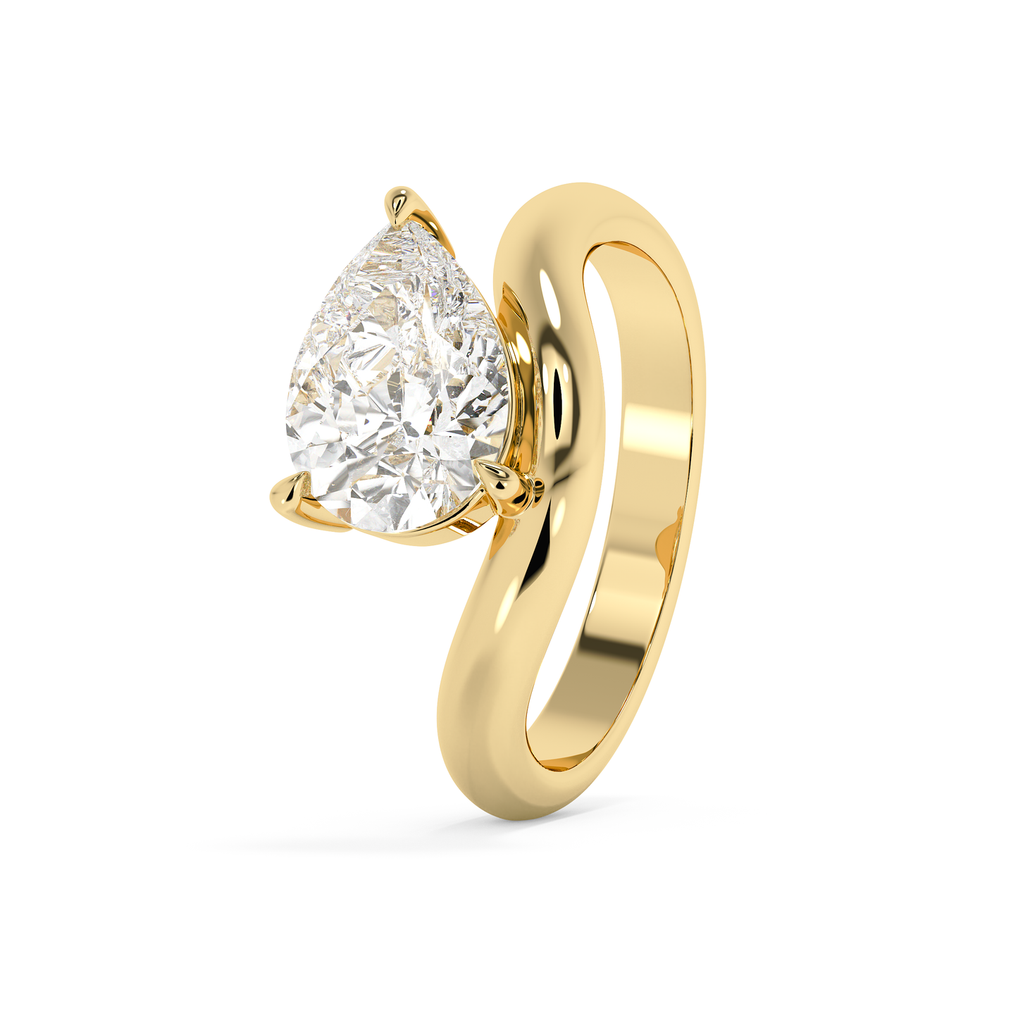 Emerald Solitaire Lab Grown Diamond Engagement Ring
