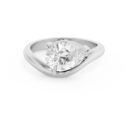 Emerald Solitaire Lab Grown Diamond Engagement Ring