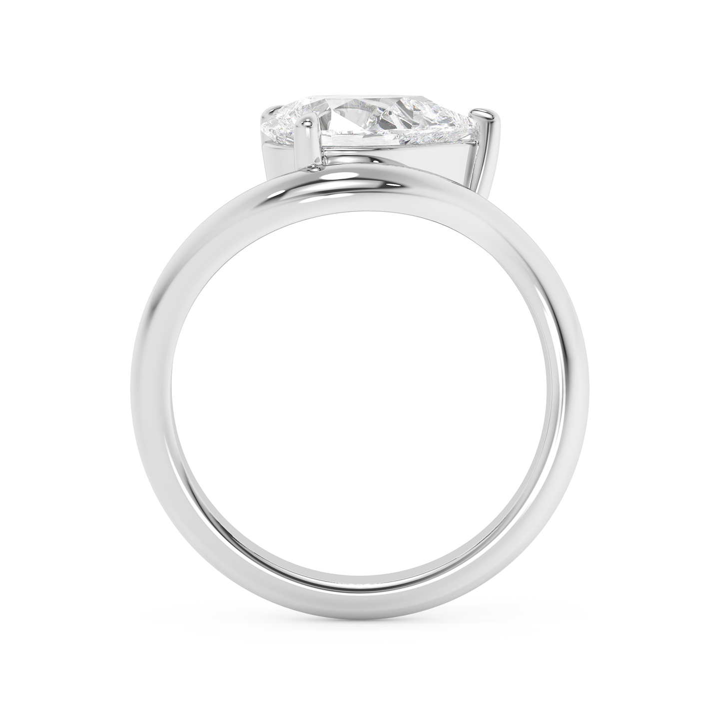 Emerald Solitaire Lab Grown Diamond Engagement Ring
