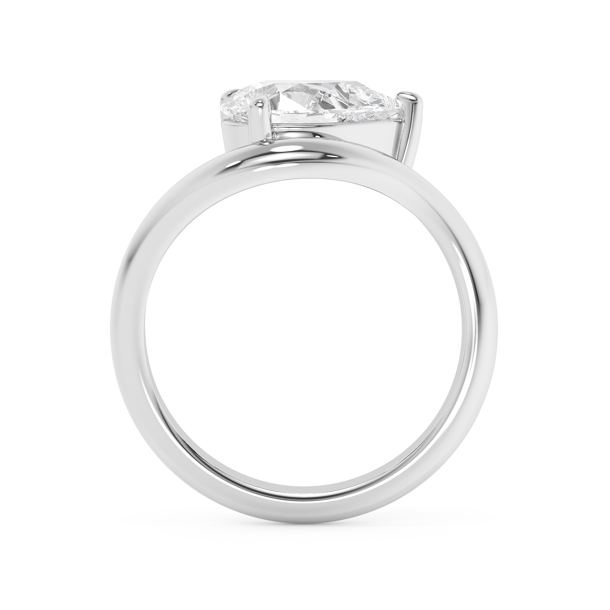 Emerald Solitaire Lab Grown Diamond Engagement Ring
