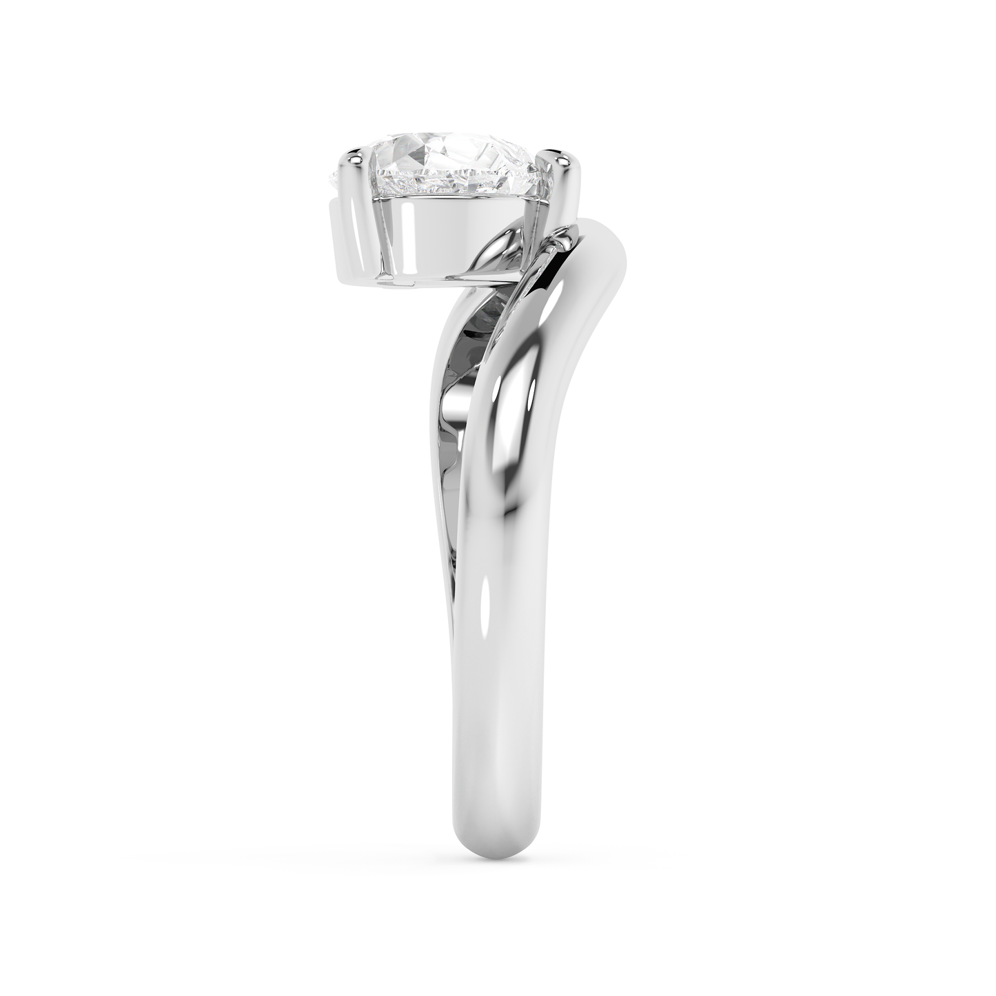 Emerald Solitaire Lab Grown Diamond Engagement Ring