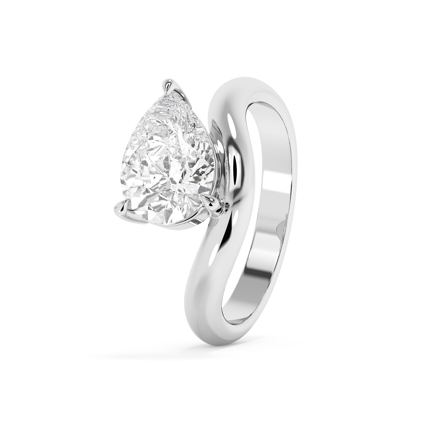 Emerald Solitaire Lab Grown Diamond Engagement Ring