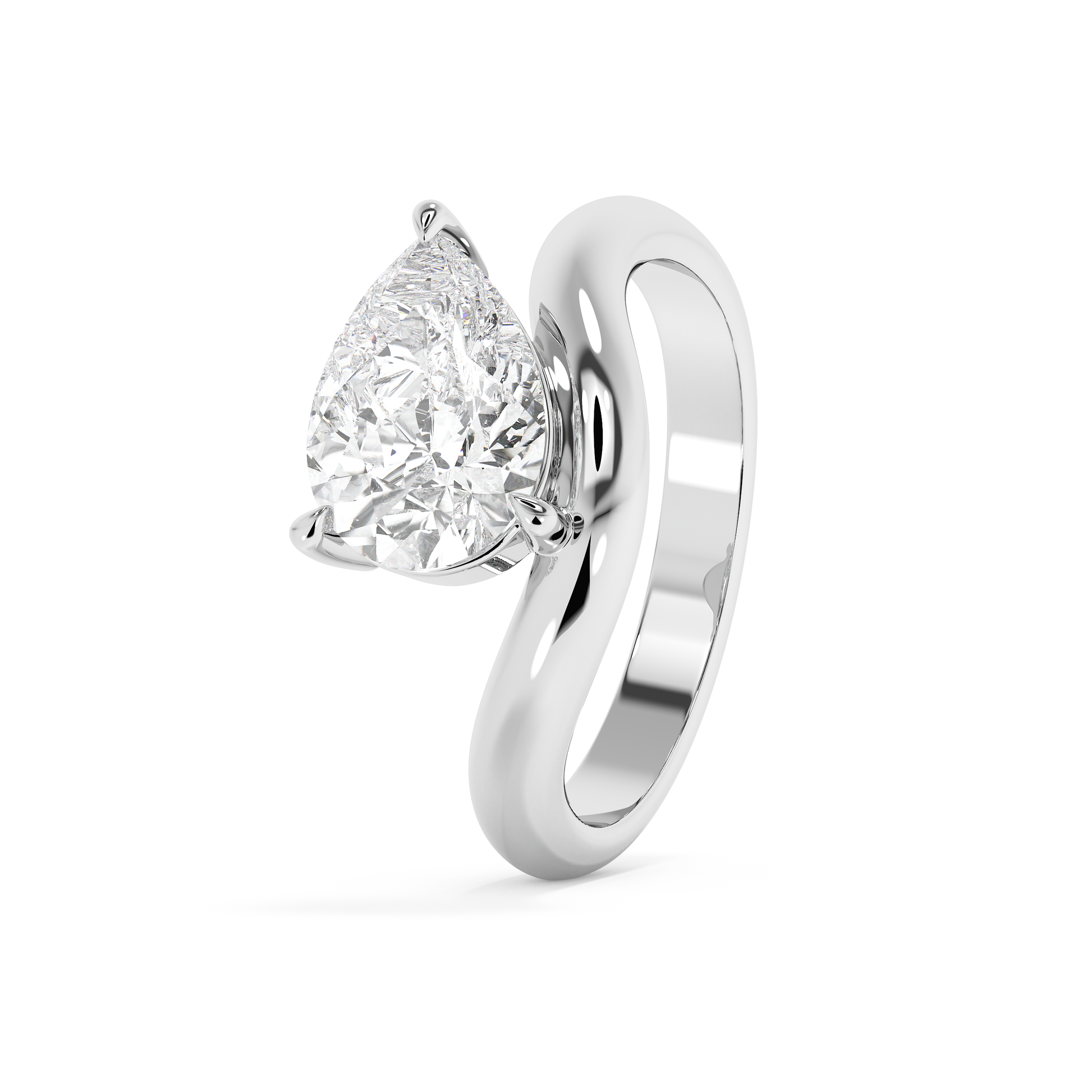 Emerald Solitaire Lab Grown Diamond Engagement Ring