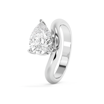 Emerald Solitaire Lab Grown Diamond Engagement Ring