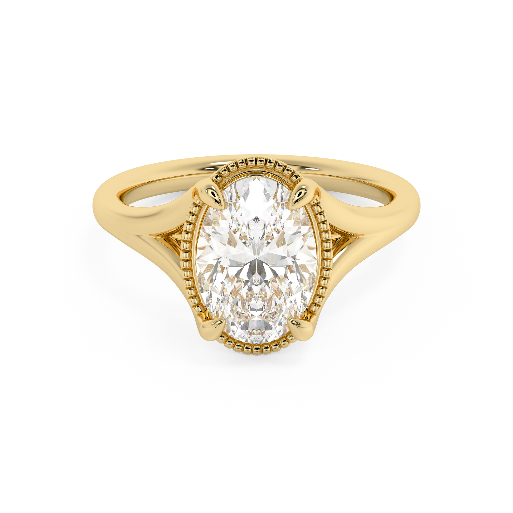 Emerald Solitaire Lab Grown Diamond Engagement Ring