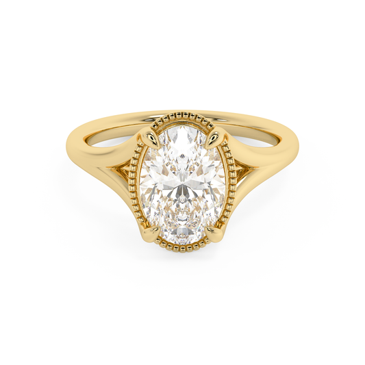 Emerald Solitaire Lab Grown Diamond Engagement Ring