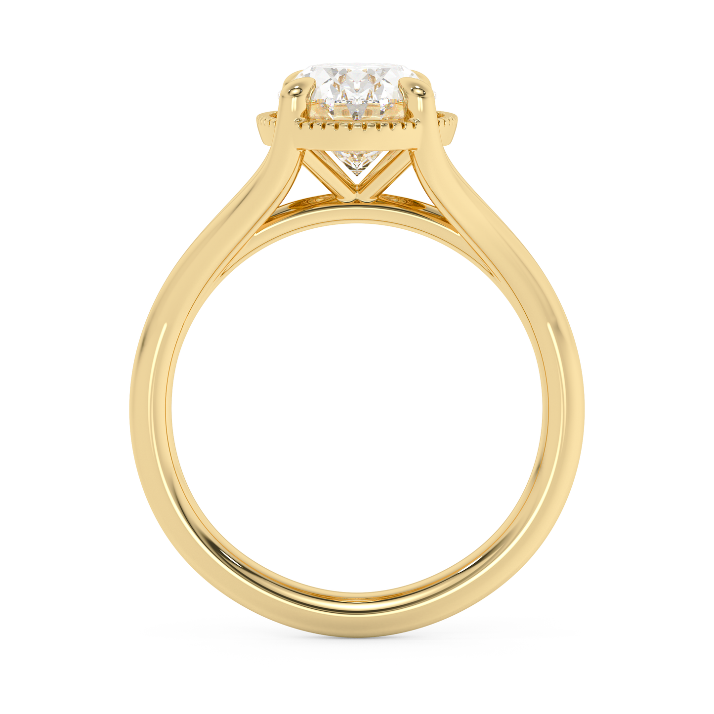 Emerald Solitaire Lab Grown Diamond Engagement Ring
