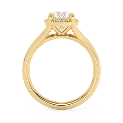 Emerald Solitaire Lab Grown Diamond Engagement Ring
