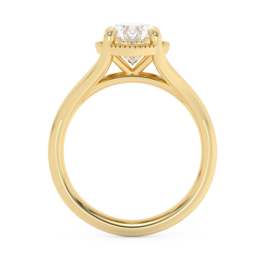 Emerald Solitaire Lab Grown Diamond Engagement Ring