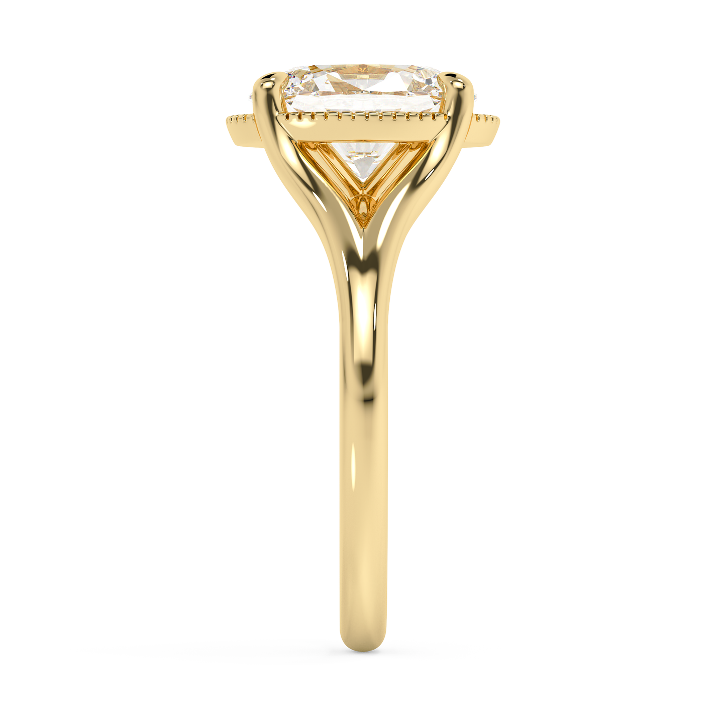 Emerald Solitaire Lab Grown Diamond Engagement Ring