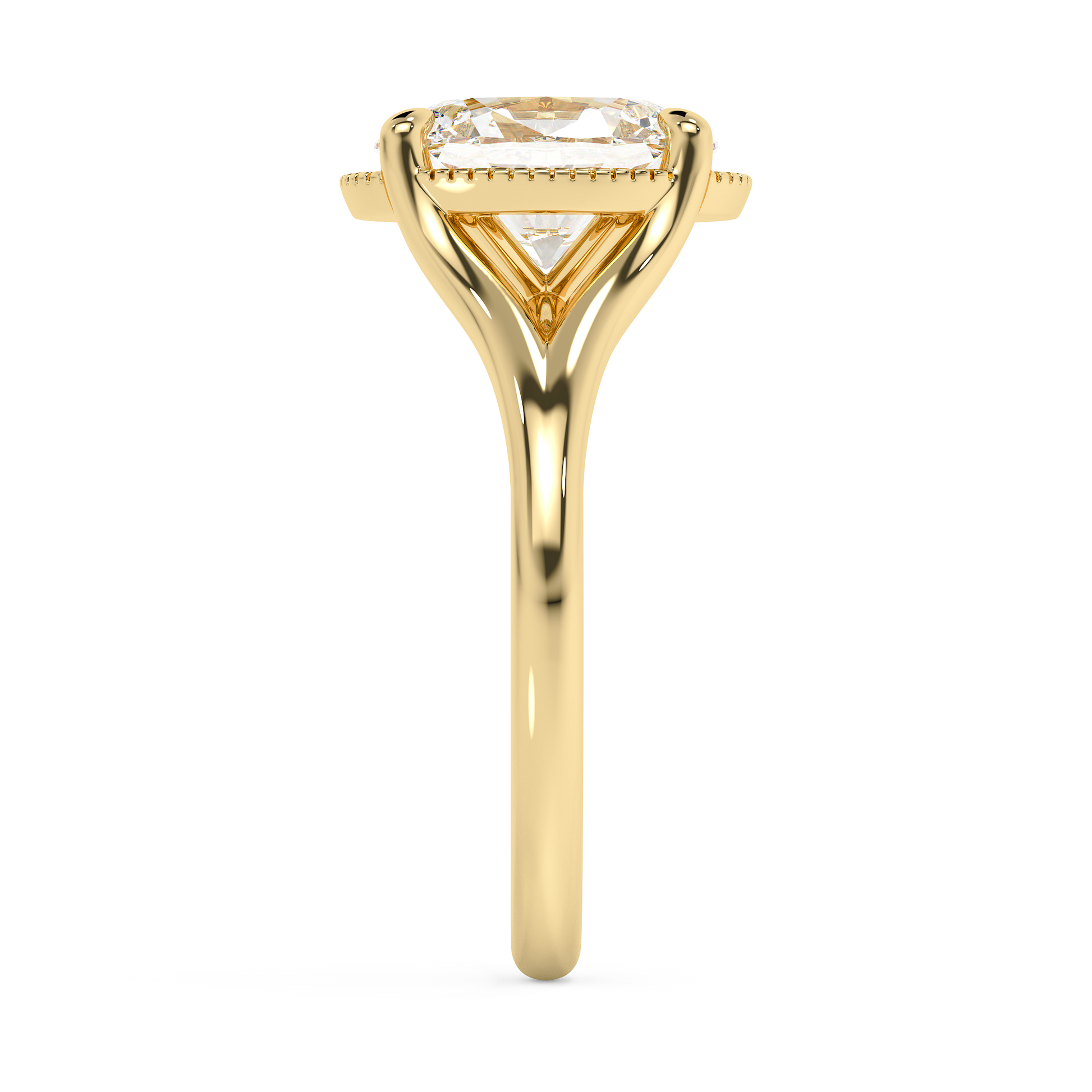 Emerald Solitaire Lab Grown Diamond Engagement Ring