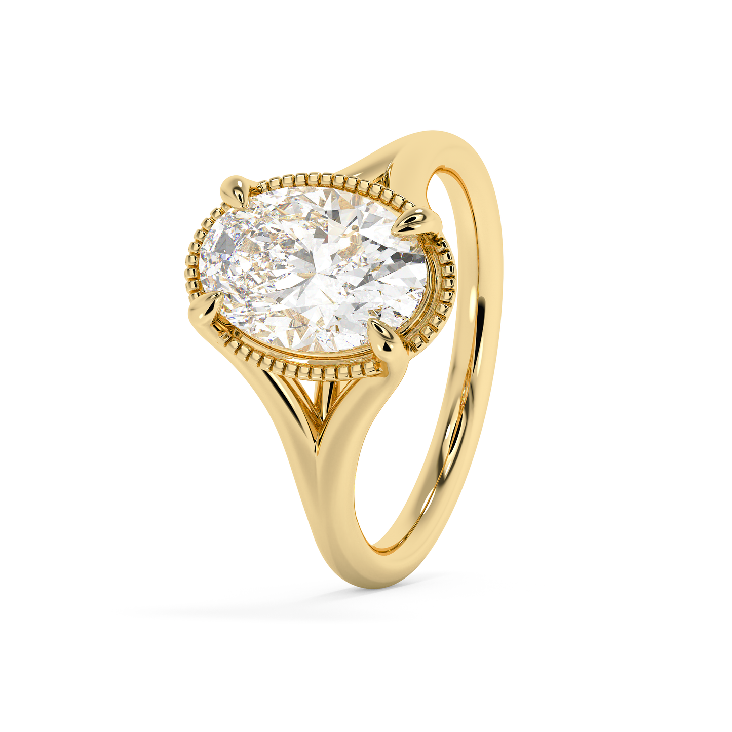 Emerald Solitaire Lab Grown Diamond Engagement Ring