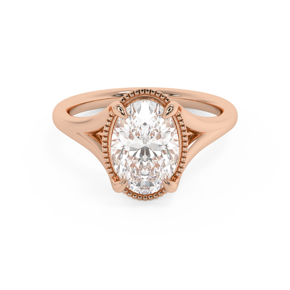 Emerald Solitaire Lab Grown Diamond Engagement Ring