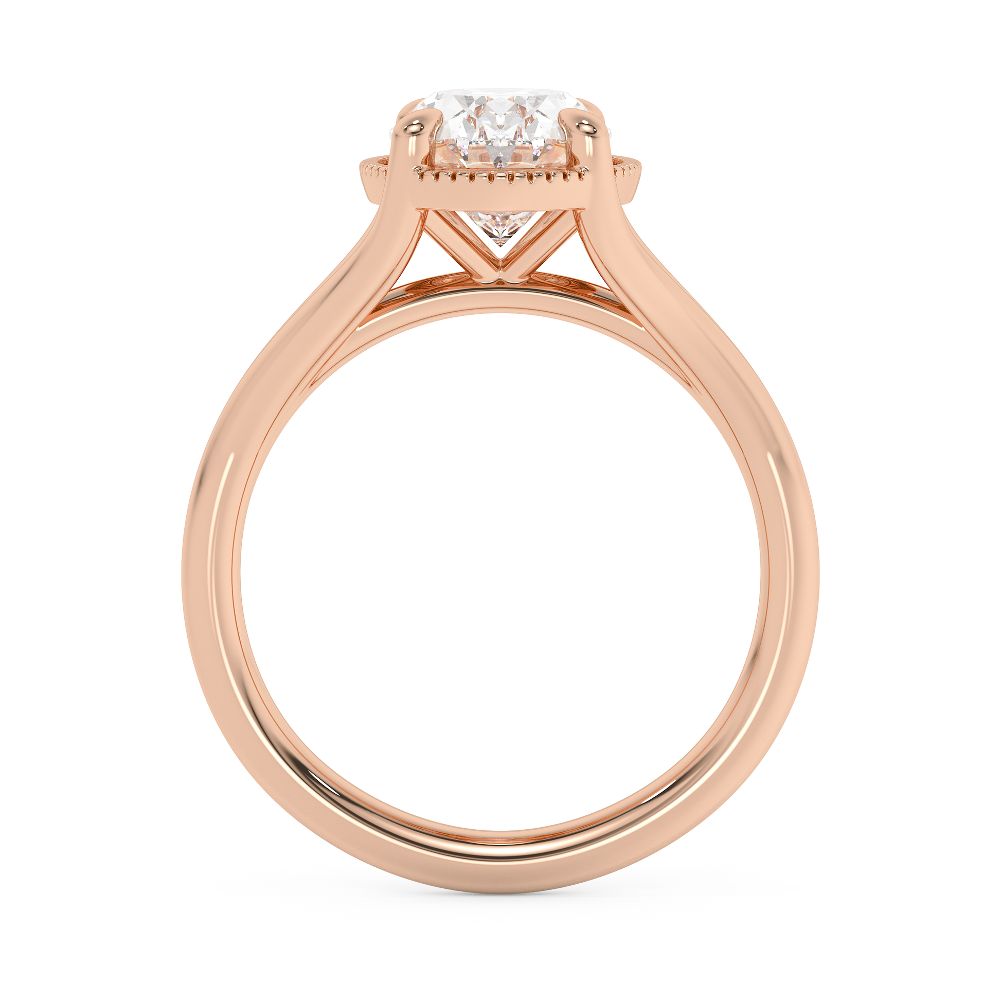 Emerald Solitaire Lab Grown Diamond Engagement Ring