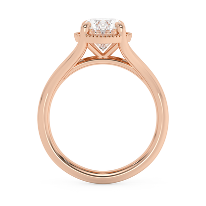 Emerald Solitaire Lab Grown Diamond Engagement Ring