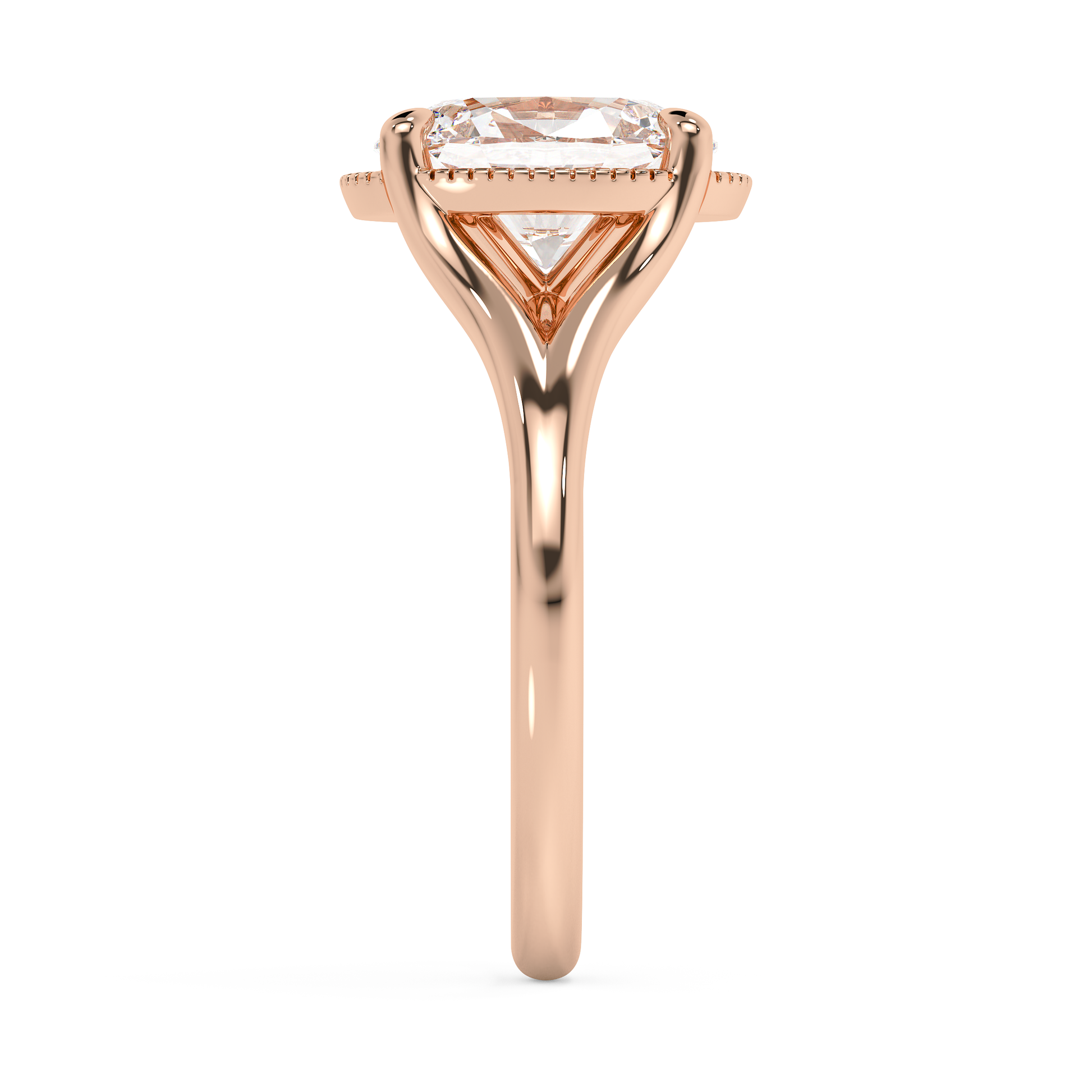 Emerald Solitaire Lab Grown Diamond Engagement Ring