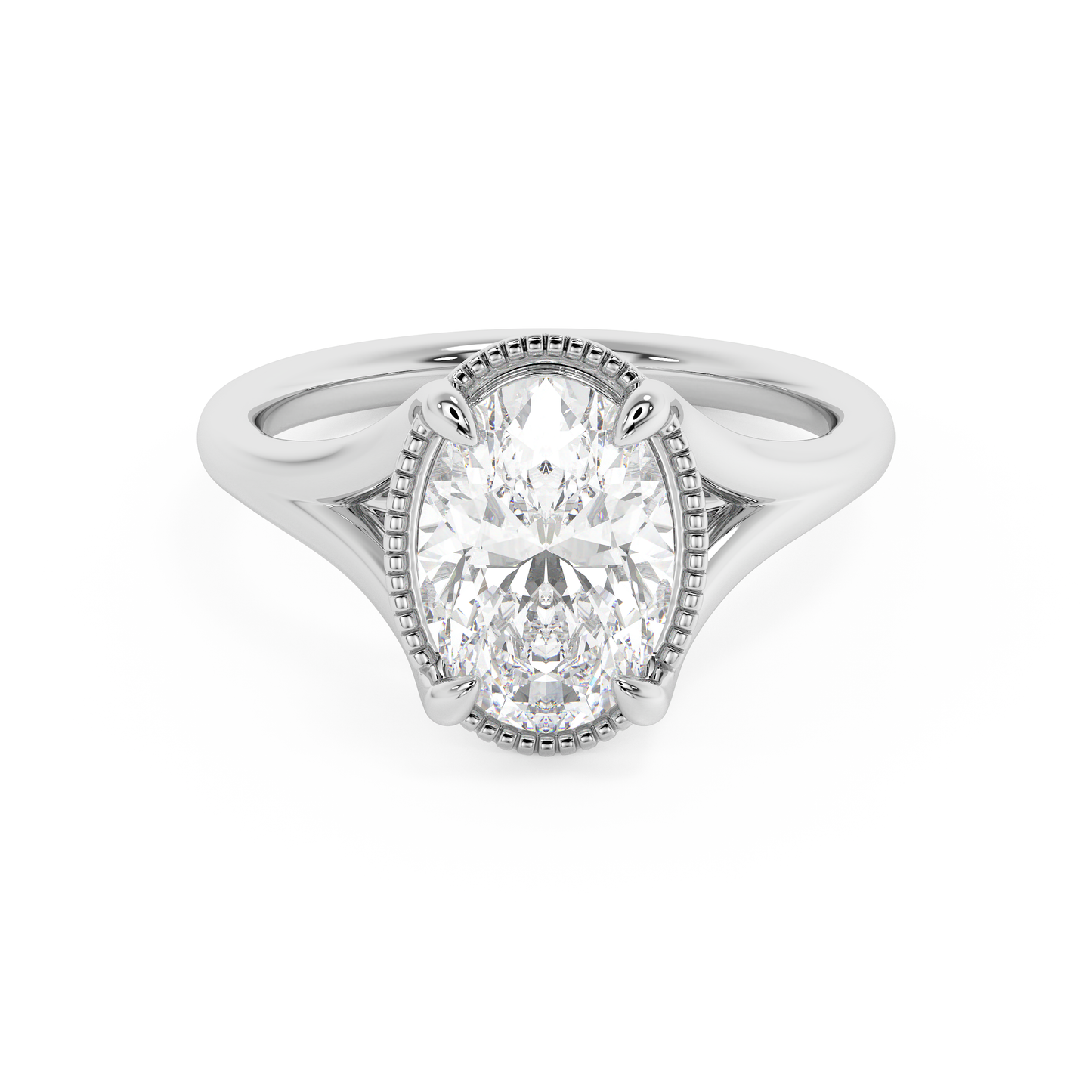 Emerald Solitaire Lab Grown Diamond Engagement Ring