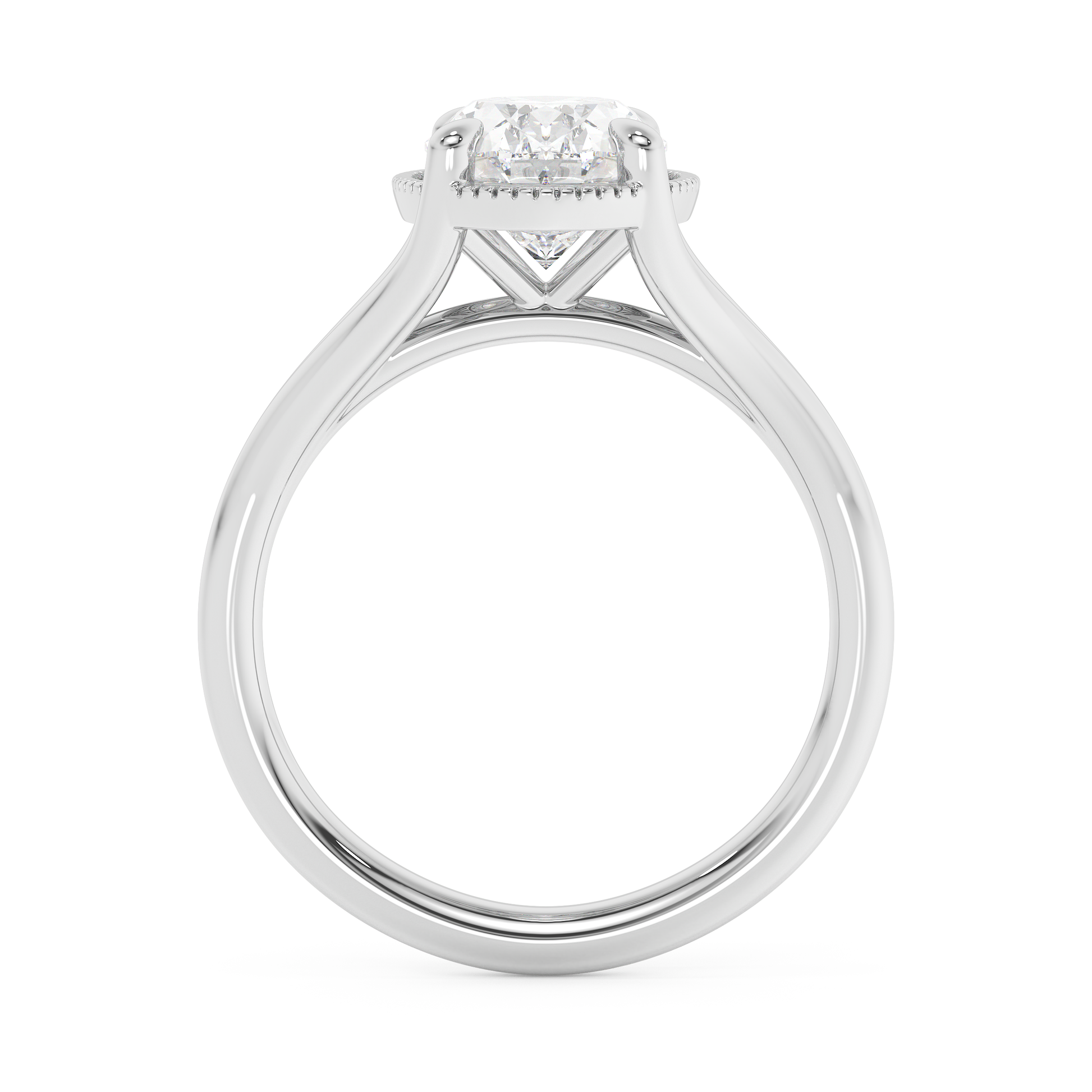 Emerald Solitaire Lab Grown Diamond Engagement Ring